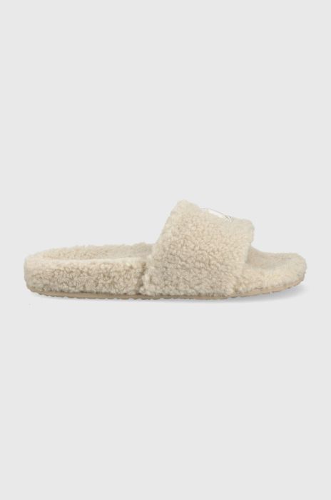 Тапочки Tommy Jeans Tommy Jeans Warm Slipper колір бежевий Тапочки Tommy Jeans Tommy Jeans Warm Slipper колір бежевий