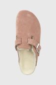 Замшеві тапочки Birkenstock Boston колір рожевий