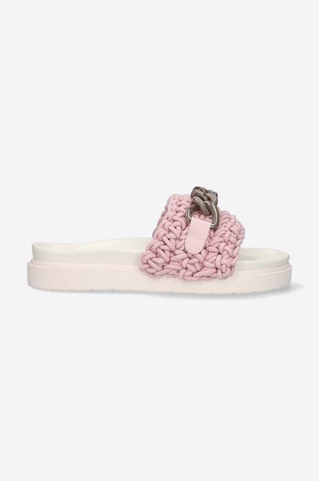Шльопанці Inuikii Woven Chain Slipper жіночі колір рожевий на платформі