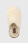 Вовняні дитячі тапочки UGG Fluff Yeah Clog колір бежевий Вовняні дитячі тапочки UGG Fluff Yeah Clog колір бежевий