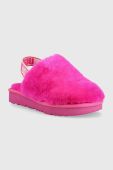 Вовняні дитячі тапочки UGG Fluff Yeah Clog колір рожевий Вовняні дитячі тапочки UGG Fluff Yeah Clog колір рожевий