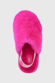 Вовняні дитячі тапочки UGG Fluff Yeah Clog колір рожевий Вовняні дитячі тапочки UGG Fluff Yeah Clog колір рожевий