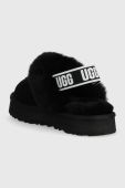 Шкіряні тапочки UGG Funkette колір чорний Шкіряні тапочки UGG Funkette колір чорний