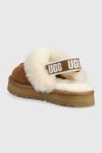Шкіряні тапочки UGG Funkette колір коричневий Шкіряні тапочки UGG Funkette колір коричневий