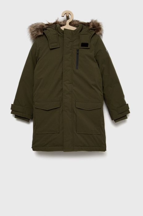 Дитяча пухова парка Guess колір зелений Дитяча пухова парка Guess колір зелений