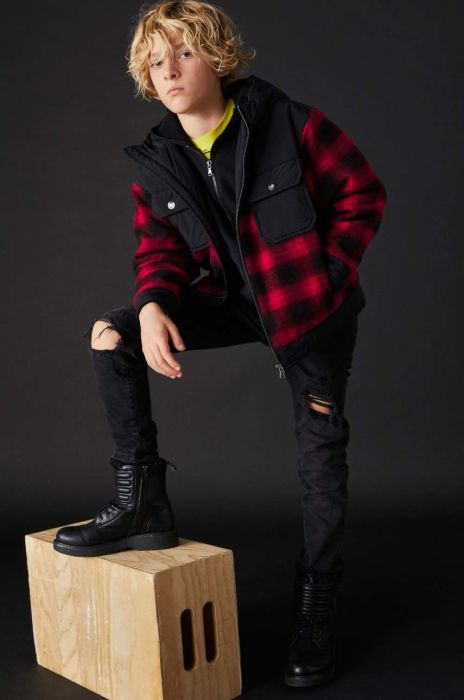 Дитяча куртка Sisley колір червоний Дитяча куртка Sisley колір червоний