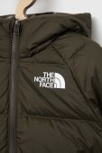 Дитяча двостороння пухова куртка The North Face колір зелений Дитяча двостороння пухова куртка The North Face колір зелений