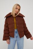 Пухова куртка Noisy May жіноча колір коричневий перехідна