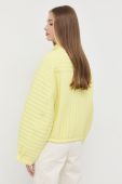 Куртка BOSS жіноча колір жовтий перехідна oversize Куртка BOSS жіноча колір жовтий перехідна oversize