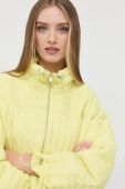 Куртка BOSS жіноча колір жовтий перехідна oversize Куртка BOSS жіноча колір жовтий перехідна oversize