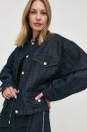 Джинсова куртка MICHAEL Michael Kors жіноча колір синій перехідна oversize Джинсова куртка MICHAEL Michael Kors жіноча колір синій перехідна oversize