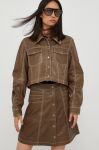Шкіряна куртка Gestuz жіноча колір коричневий перехідна (2542927) Шкіряна куртка Gestuz жіноча колір коричневий перехідна (2542927)
