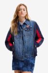 Джинсова куртка Desigual жіноча колір синій перехідна Джинсова куртка Desigual жіноча колір синій перехідна