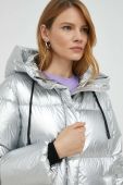 Пухова куртка Weekend Max Mara жіноча колір срібний зимова Пухова куртка Weekend Max Mara жіноча колір срібний зимова