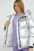 Пухова куртка Weekend Max Mara жіноча колір срібний зимова Пухова куртка Weekend Max Mara жіноча колір срібний зимова
