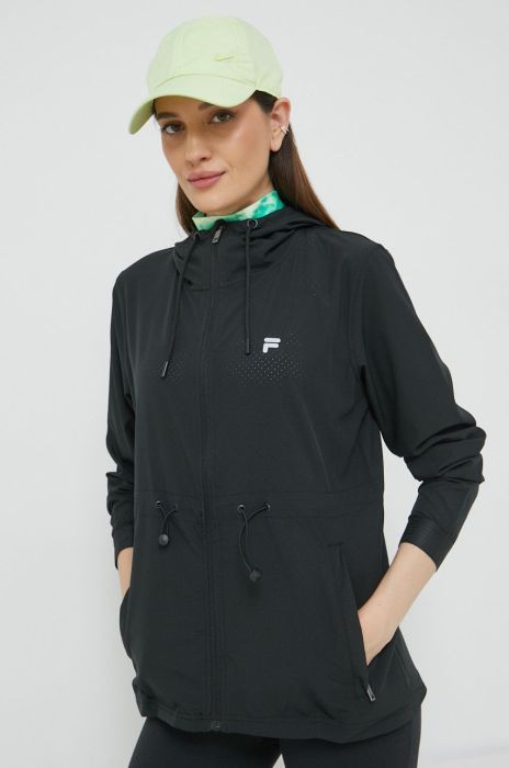 Бігова куртка Fila Racine колір чорний перехідна Бігова куртка Fila Racine колір чорний перехідна