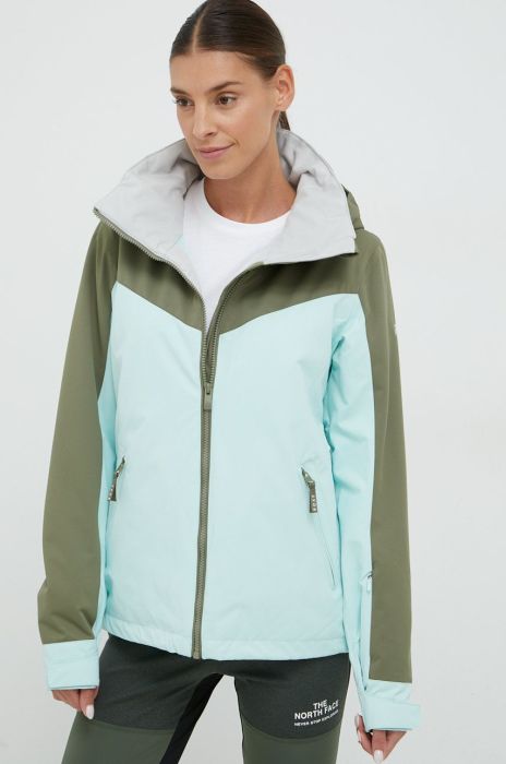 Roxy Куртка Free Jet Block колір зелений Roxy Куртка Free Jet Block колір зелений