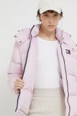 Пухова куртка Tommy Jeans жіноча колір фіолетовий Пухова куртка Tommy Jeans жіноча колір фіолетовий