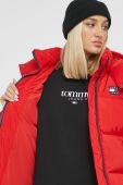 Пухова куртка Tommy Jeans жіноча колір червоний