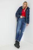 Пухова куртка Tommy Jeans жіноча колір синій Пухова куртка Tommy Jeans жіноча колір синій