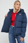 Пухова куртка Tommy Jeans жіноча колір синій Пухова куртка Tommy Jeans жіноча колір синій