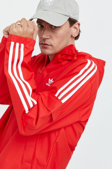 Куртка adidas Originals чоловіча колір червоний перехідна Куртка adidas Originals чоловіча колір червоний перехідна