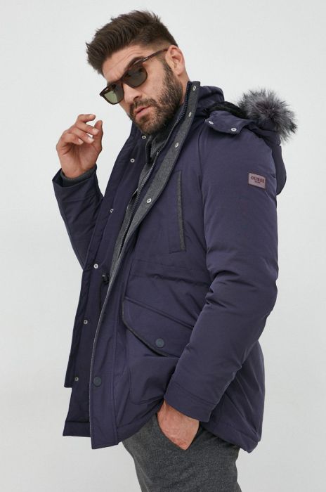 Пухова парка Guess чоловіча колір синій зимова (2804377) Пухова парка Guess чоловіча колір синій зимова (2804377)