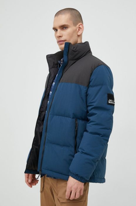 Пухова куртка Jack Wolfskin чоловіча зимова колір блакитний Пухова куртка Jack Wolfskin чоловіча зимова колір блакитний