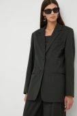 Піджак з домішкою вовни Gestuz колір зелений oversize Піджак з домішкою вовни Gestuz колір зелений oversize