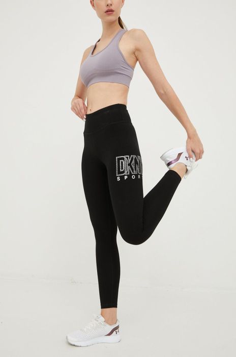 Легінси Dkny жіночі колір чорний з аплікацією (2552396) Легінси Dkny жіночі колір чорний з аплікацією (2552396)