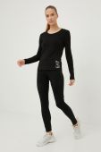 Легінси EA7 Emporio Armani жіночі колір чорний візерунок