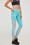 Легінси для бігу Reebok жіночі колір бірюзовий з принтом Легінси для бігу Reebok жіночі колір бірюзовий з принтом