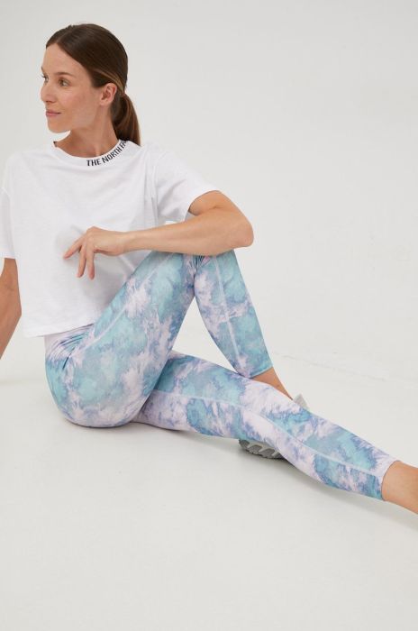 Спортивні легінси The North Face Dune Sky жіночі колір фіолетовий візерунок Спортивні легінси The North Face Dune Sky жіночі колір фіолетовий візерунок