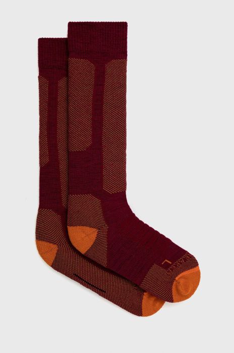 Лижні шкарпетки Icebreaker Ski+ Medium Ski+ Medium колір бордо Лижні шкарпетки Icebreaker Ski+ Medium Ski+ Medium колір бордо