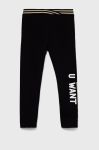 Дитячі легінси United Colors of Benetton колір чорний з принтом Дитячі легінси United Colors of Benetton колір чорний з принтом