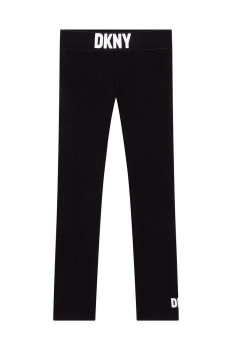 Дитячі легінси Dkny колір чорний з принтом (2613463) Дитячі легінси Dkny колір чорний з принтом (2613463)