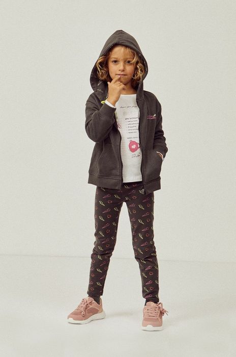 Дитячі легінси zippy колір чорний візерунок Дитячі легінси zippy колір чорний візерунок