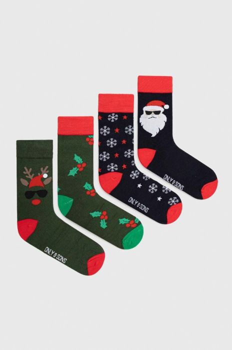 Шкарпетки Only & Sons 4-pack чоловічі колір синій Шкарпетки Only & Sons 4-pack чоловічі колір синій