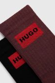 Шкарпетки HUGO (2-pack) чоловічі колір коричневий Шкарпетки HUGO (2-pack) чоловічі колір коричневий