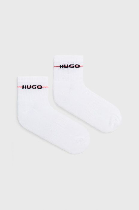 Шкарпетки HUGO (3-pack) чоловічі колір білий Шкарпетки HUGO (3-pack) чоловічі колір білий