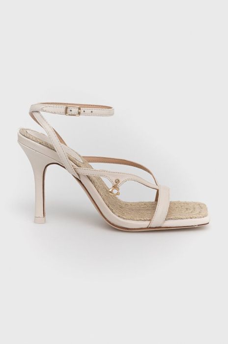 Шкіряні сандалі Coach Kaia Leather колір бежевий CA557 Шкіряні сандалі Coach Kaia Leather колір бежевий CA557