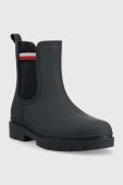 Гумові чоботи Tommy Hilfiger Rain Boot Ankle Elastic жіночі колір синій Гумові чоботи Tommy Hilfiger Rain Boot Ankle Elastic жіночі колір синій
