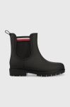 Гумові чоботи Tommy Hilfiger Rain Boot Ankle Elastic жіночі колір чорний Гумові чоботи Tommy Hilfiger Rain Boot Ankle Elastic жіночі колір чорний