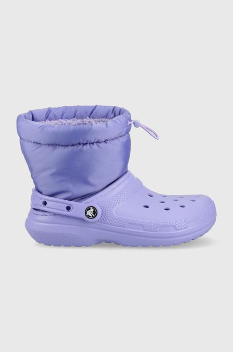 Зимові чоботи Crocs Classic Lined Neo Puff Boot Classic колір фіолетовий 206630 Зимові чоботи Crocs Classic Lined Neo Puff Boot Classic колір фіолетовий 206630