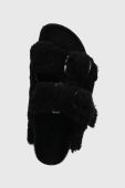 Вовняні тапочки Birkenstock Arizona BB Shearling колір чорний 1023105.BLK-BLACK