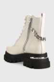 Шкіряні черевики Aldo Grandeur жіночі колір білий на плоскому ходу