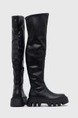 Чоботи Buffalo Flora Overknee жіночі колір чорний на платформі