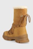 замшеві чоботи Love Moschino колір бежевий замшеві чоботи Love Moschino колір бежевий