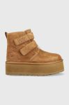 Шкіряні чоботи UGG W Neumel Platform колір коричневий Шкіряні чоботи UGG W Neumel Platform колір коричневий