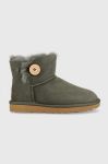 Зимові чоботи UGG W Mini Bailey Button Ii колір зелений Зимові чоботи UGG W Mini Bailey Button Ii колір зелений